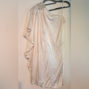 One Shoulder Greek Goddess style Silk Dress